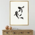 thumbnail image 2 of Designart 'Black and White Vintage Fish II' Nautical & Coastal Framed Canvas Wall Art Print, 2 of 5