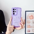 thumbnail image 5 of Compatible with Galaxy A52 5G Case for Women Girls Glitter Bling Camera Lens Protector Cute Curly Wave Frame Silicone Shockproof Protective Cover Phone Case for Samsung Galaxy A52 5G(PURPLE), 5 of 8