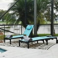thumbnail image 1 of PURPLE LEAF Outdoor Tanning Lounge Chair Set with Face Hole Aluminum Adjustable Reclining Lounger for Poolside Beach Sunbathing with Wheels Pillows and Table Patio, Turquoise Blue, 1 of 12