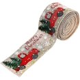 thumbnail image 1 of Cinta navideña JM Borde metálico Merry Christmas Tree and Truck Caqui, 1 of 5
