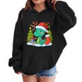 thumbnail image 2 of Boys Girls Christmas Hoodie Long Sleeve Funny Cute Dinosaur Graphic Hooded Sweatshirt Pockets Kids Pullover Tops 2-13 Years, 2 of 6