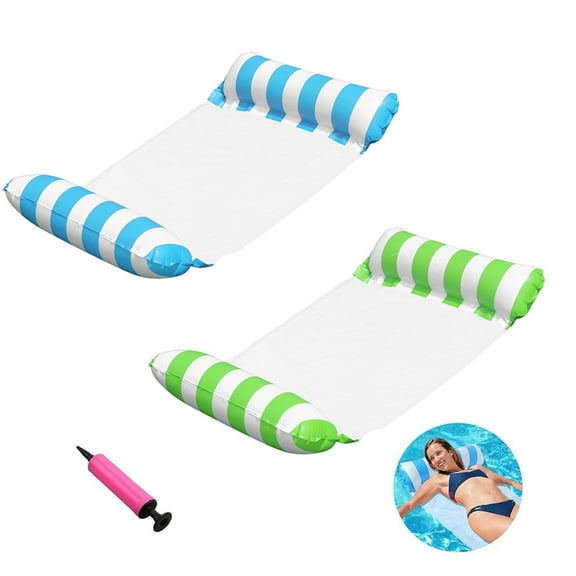 GoXteam 2 Pack Inflatable Pool Floats, Water Hammock, Pool Floats Adult Size for Swimming Pool Party Summer Lake Water Fun
