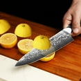 thumbnail image 3 of Hecef Chef Knife, 8 inch Japanese Damascus Kitchen Knife, VG-10 Damascus Steel Super Sharp Anti-rusting Knife with G10 Handle, 3 of 9