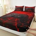 thumbnail image 3 of Manfei Kids Gamepad Controller Twin Sheet Sets,Console Video Game Twin Fitted Sheet,Black Red Flat Sheet For Boys,Luxury Bedroom Decor,3-Piece, 3 of 7