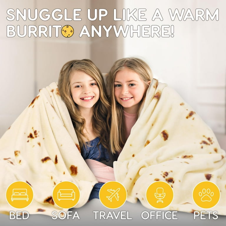 Zulay Kitchen Double Sided Novelty Blanket 60 Inch Tortilla Blanket with Burrito Gift Packaging Walmart