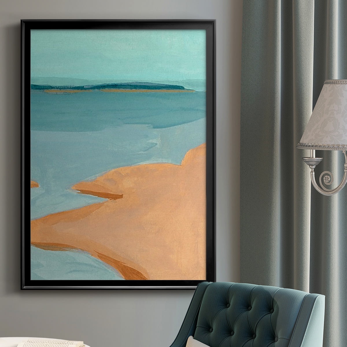 Out on the Sandbar III Premium Framed Print, in Gold, Black, or Silver - Ready to Hang