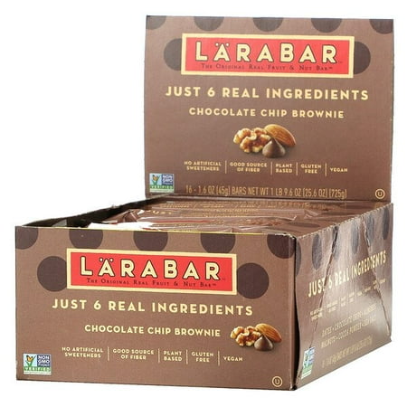 Larabar The Original Fruit & Nut Food Bar Chocolate Chip Brownie 16 Bars 1.6 oz (45 g) Each Pack of 2