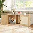 thumbnail image 2 of Gymax 43'' Cat Litter Box Enclosure for 2 Cats w/ Double Rooms 2 Sisal Scratching Mats Natural, 2 of 10
