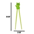 thumbnail image 3 of Green Maneki Neko Lucky Cat Reusable Training Chopsticks Set W/ Silicone Helper, 3 of 9