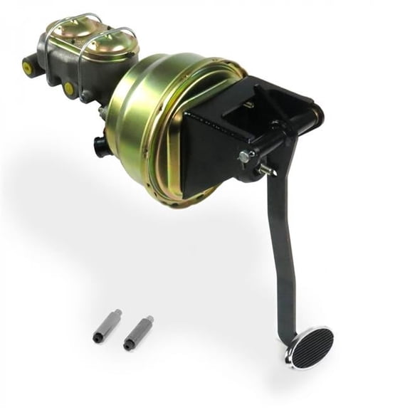 Universal Firewall 8 in. Dual Brake Pedal Kit Disc & Drum Small Oval Chrome Pad