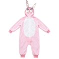 thumbnail image 4 of KAUOD Girls Onesie Rabbit Hooded Fleece Button up Animal Onesie Soft Cozy Hooded Jumpsuit Kids Fall Winter Outfits Cute Clothes, 4 of 4