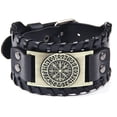 thumbnail image 2 of Pulsera de cuero vikingo para hombre, aleación, brújula, joyería Gao Jiahui unisex, 2 of 2
