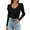 Black, variant on Zeagoo Womens Puff Long Sleeve Tops V Neck Pullover Sweaters Soft Slim Fit Solid Color Rib Knit Tops