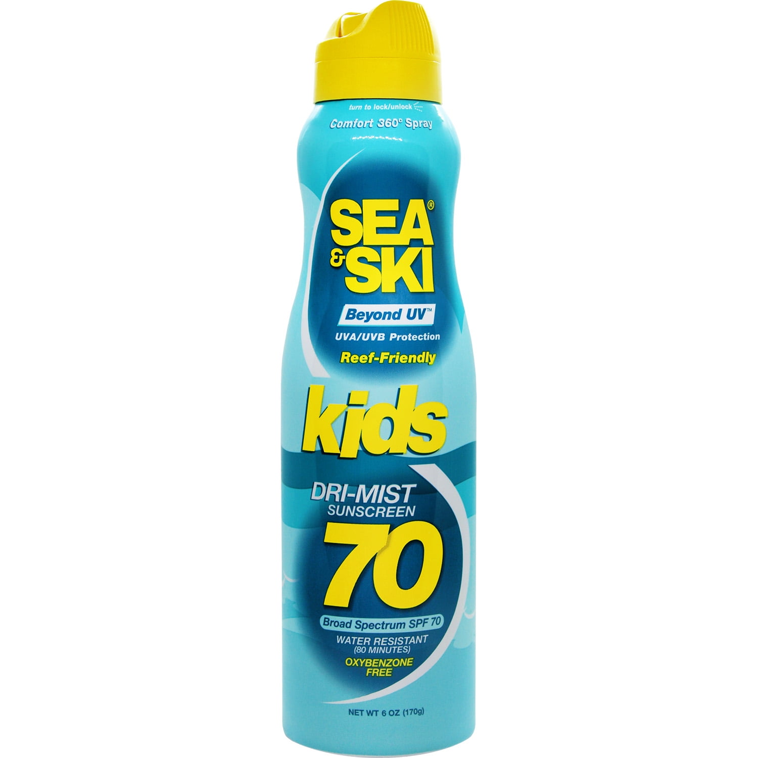 Sea&Ski Beyond UV Hydrating Sunscreen Spray, Kids, Broad Spectrum SPF 70, Citrus Scent, 6 oz