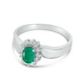 thumbnail image 3 of 10k White Gold Oval Emerald And Diamond Ring, 3 of 8