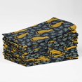 thumbnail image 2 of Vargottam Cheetah & Monstera Print Design Cotton Canvas Napkin - Set of 12, 20-Inch Elegant Blue Cloth Napkin, Perfect for Harvest Dinner, Thanksgiving, Farmhouse - Machine Washable, 2 of 7