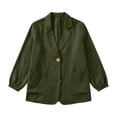 thumbnail image 5 of FAWUUDO Women's Blazer Jacket Casual Long Sleeve Work Office Suit Coat Lightweight Open Front Single Breasted Notch Lapel Jacket for Office,Work,Daily Wear Olive Green, 5 of 5