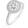 thumbnail image 2 of 925 Sterling Silver Cubic Zirconia CZ Round Halo Ring Size 7, 2 of 13