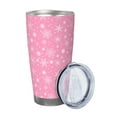 thumbnail image 2 of KLL Snowflake pink backgrounds Print 40oz Stainless Steel Insulated Car Cup with Spillproof Lid - Keep Your Drink Hot or Cold on the Go-Straw Three-piece Set, 2 of 8