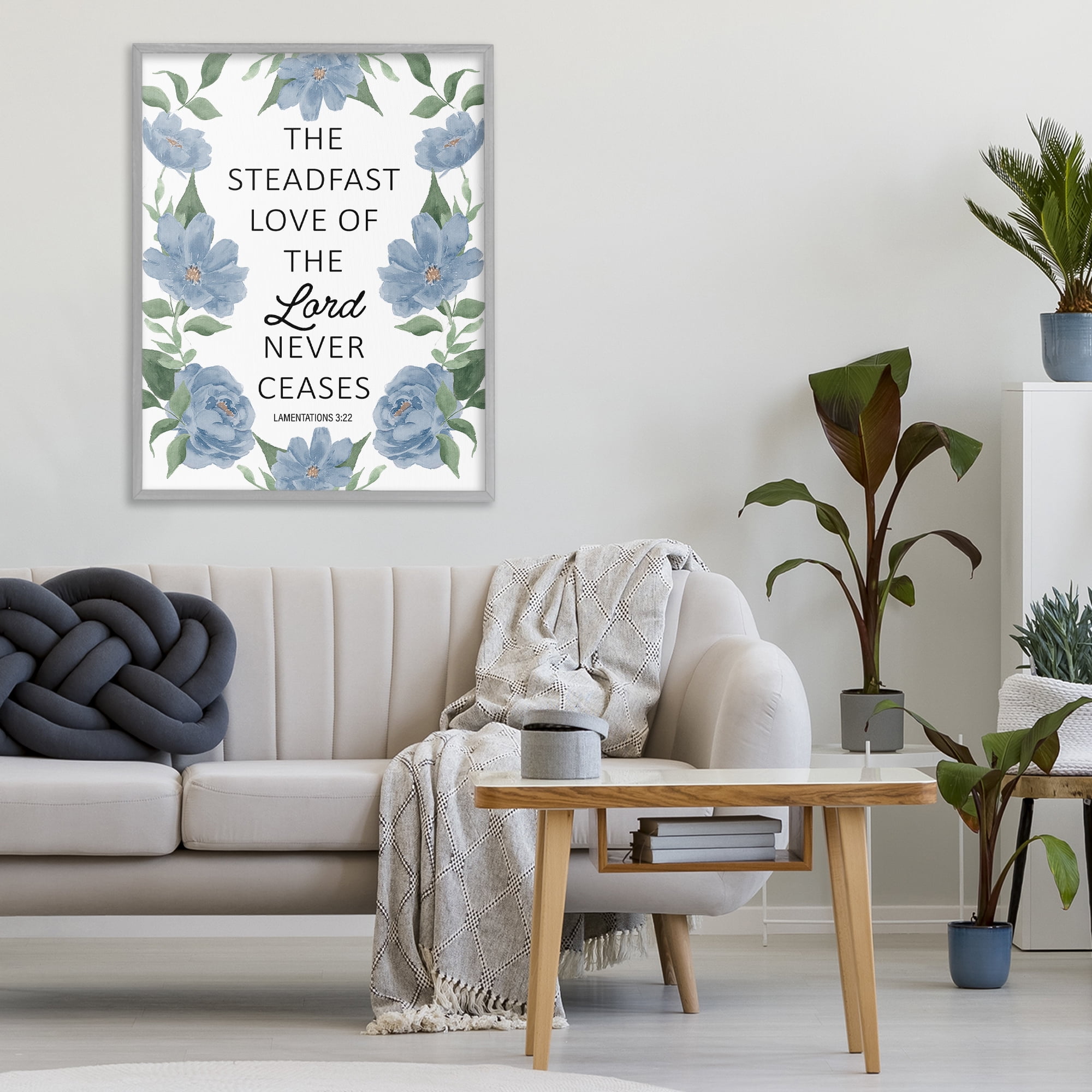 Stupell Industries Steadfast Love Of The Lord Gray Framed Giclee Art, design by Lucille Price
