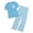 Light Blue, variant on HVOBTTY Toddler Kid's Solid Color Plaid Pocket Crew Neck Short Sleeve Top Elastic Waist Long Pant 2 Piece Cotton Home Wear Outfit Suits
