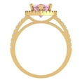 thumbnail image 4 of Halo Engagement Ring for Women - 2.38ct Simulated Pink Diamond in 18K Yellow Gold Promise Ring, 4 of 6