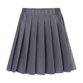 thumbnail image 2 of Knee‑Length Skirt for Girls School Skirt Vertical‑Pleat Structured Cut High‑Waist Midi Uniform Skirt, 2 of 5