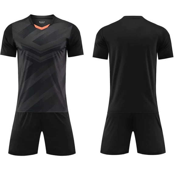 SERTG 2 PC Kids Gradient Print Soccer Uniform Set for Boys Quick Dry Breathable V-Neck Shirt and Shorts Youth Football Training Set