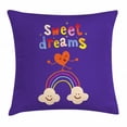 thumbnail image 1 of Sweet Dreams Throw Pillow Cushion Cover, Cute Cartoon Heart Dancing on a Rainbow Between Two Smiling Clouds Colorful, Decorative Square Accent Pillow Case, 20 X 20 Inches, Multicolor, by Ambesonne, 1 of 2