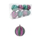 thumbnail image 2 of Juego de 8 bolas navideñas flocadas de plástico negro de 8 cm para colgar en árboles y fiestas., 2 of 6