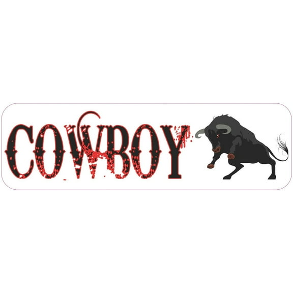 10in x 3in Cowboy Bull Rider Bumper Sticker Window Decal Vinyl Stickers Decals