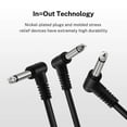 thumbnail image 3 of 6 pack 6 inch Guitar Patch Cables, Black Guitar Pedal Cable Effect Cord, 1/4" inch TS Right Angle Guitar Patch Cable, 3 of 8