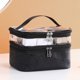 thumbnail image 1 of Bolsa de cosméticos de TPU Diamond Lattice Zipper Bolsa de artículos de tocador para exteriores (Negro) Ygjytge Cuidado Belleza, 1 of 4