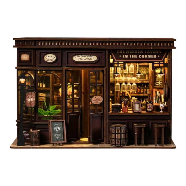 Kit DIY Book Nook NEXTIPS de miniatura 3D de bar con LED
