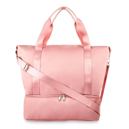 Protégé Collapsible Carry on Drop Bottom Weekender Duffel Bag, Dusty Rose