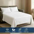 thumbnail image 4 of 4 Piece Sleeper Sofa Bed Sheet Set 100% Egyptian Cotton 800 Thread Count Twin Size Sleeper Sofa (36" x 72") Inch Fits Mattresses Up to 5" Drop - White Solid, 4 of 7