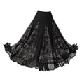 thumbnail image 2 of Falda de baile de salón para mujer, falda española, ropa, vestido de fiesta, falda de danza del vientre Talla XL Negro, 2 of 8