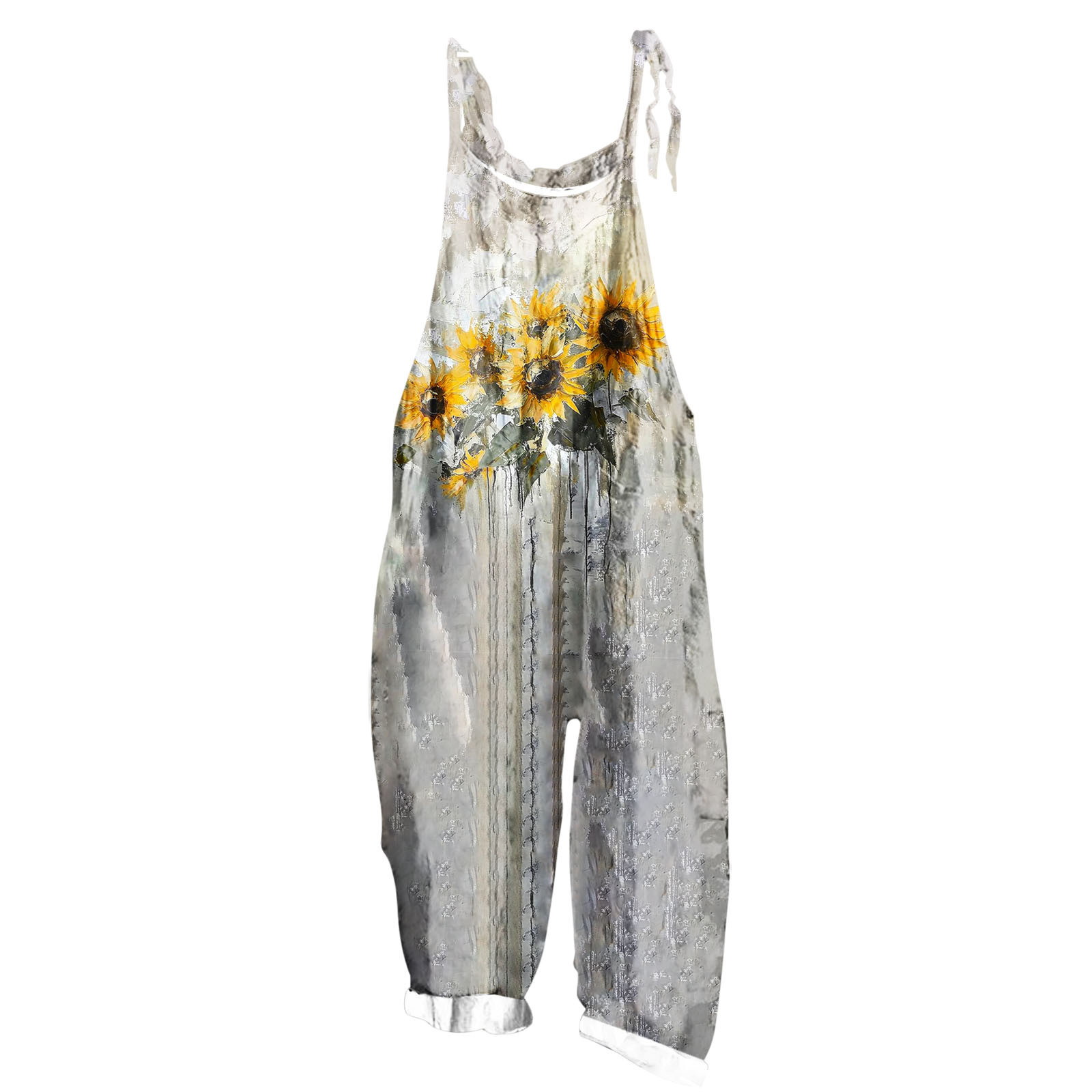 Tnhcen Women's Fashion Bee Print Wide Leg Jumpsuit with Adjustable Straps -  Bamboo Linen S-2XL Casual Holiday Overalls - Walmart.com