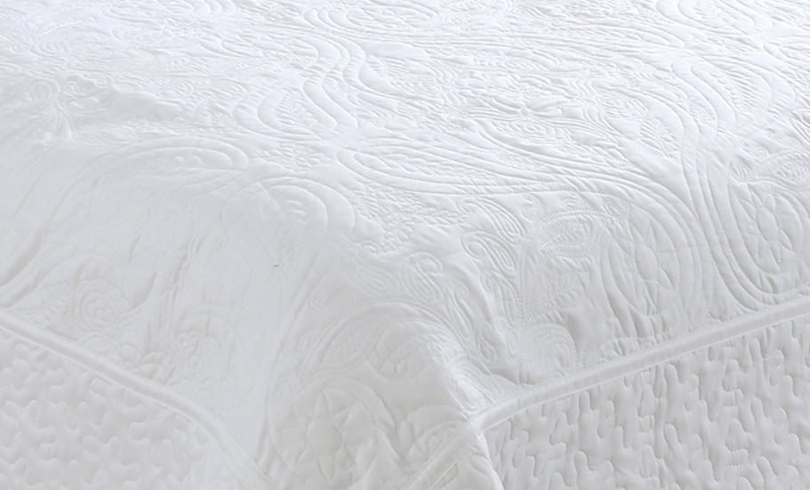 Marina Decoration Embroidered Stitching Coverlet Bedspread Ultra Soft Solid Bedding Summer Quilt Set with Quilted Sham