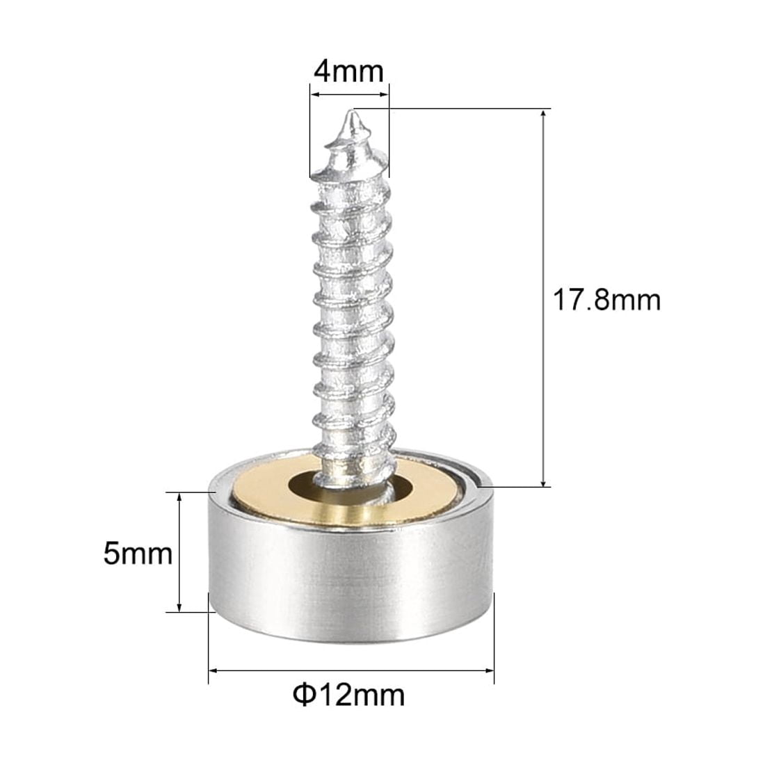 Unique Bargains Mirror Screws Decorative Cap Cover Nails 12mm
