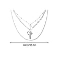 thumbnail image 2 of Daisyyozoid Ladies Fashion Multilayer Geometric Stitching Pearl Letter Necklace, 2 of 3