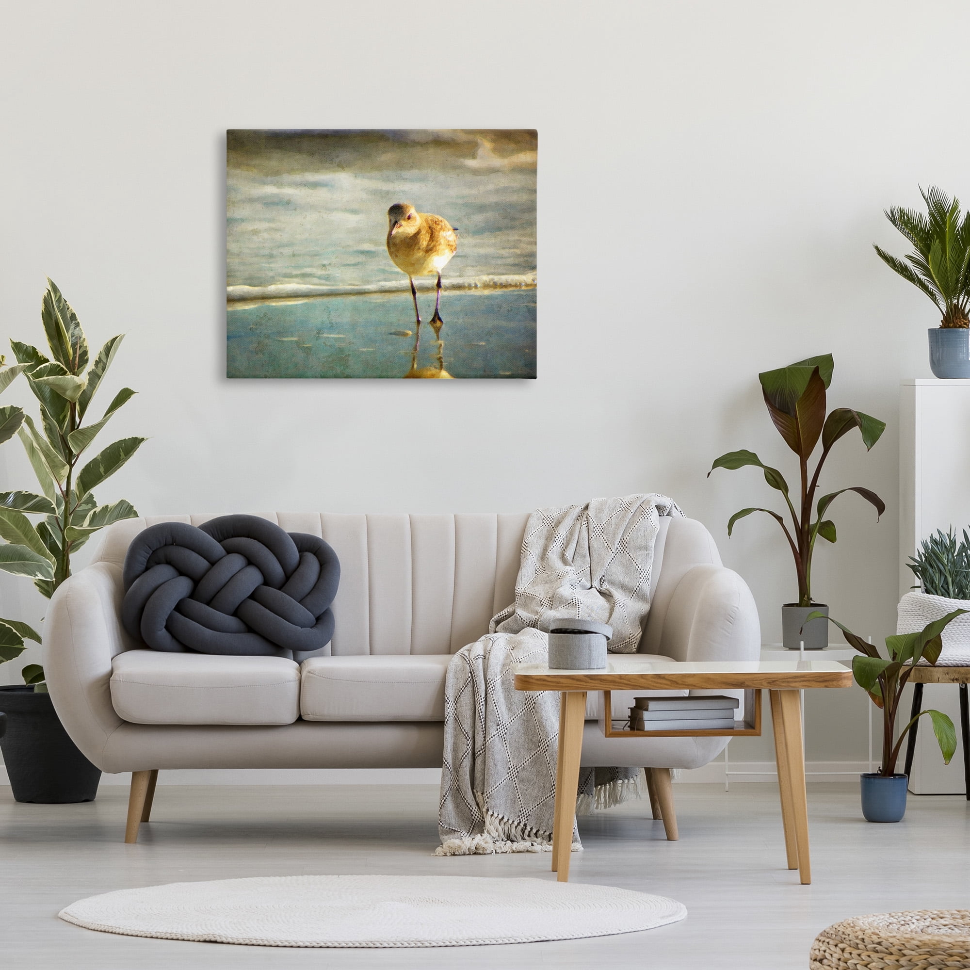 Stupell Industries Stepping Sandpiper at Shore Animals & Insects Photography Gallery Wrapped Canvas Art Print Wall Art, 40 x 30
