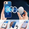 thumbnail image 2 of Designed for iPhone 16e Magnetic Phone Case,Compatible with Mag-Safe,Anti-Scratch PU Leather Bumper,Shockproof Elegant Electroplated Rugged Ultra Slim Thin Phone Case,Blue, 2 of 7