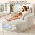 thumbnail image 5 of Muumblus Chaise Lounge Indoor, Cozy Lounge Chair Sleeper Sofa for Adults, No Assembly Required, Beige Corduroy, 5 of 9