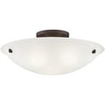 thumbnail image 5 of 3 Light Bronze Ceiling Light fixture with White Alabaster Glass Shade, 5 of 6