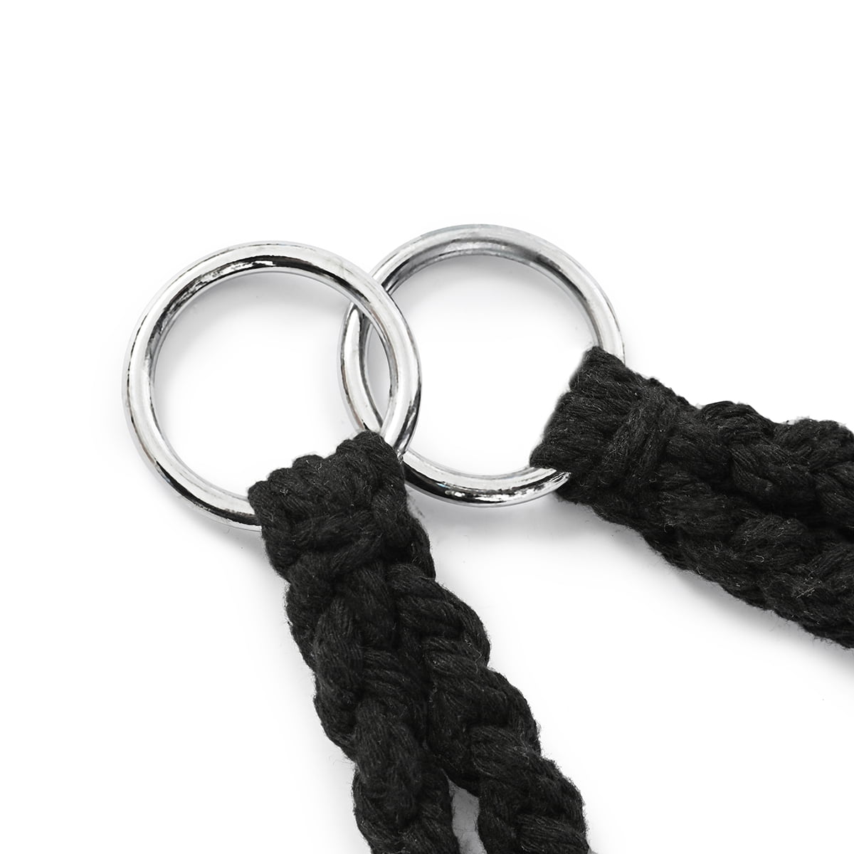 KWANSHOP Hanging Hammock Chair Macrame Swing Seat Mesh, Handmade Knitted Hanging Cotton Rope Chair for Indoor/Outdoor Home Patio Garden Back Yard, Black