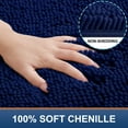 thumbnail image 3 of Smiry Chenille U-Shaped Toilet Bathroom Rugs, Soft Absorbent Non-Slip Contoured Carpet, Machine Washable Bathroom Mats, 20"X24", Navy Blue, 3 of 7