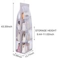 thumbnail image 2 of 2pcs 8 Pockets Hanging Purse Handbag Organizer Clear Hanging Shelf Bag Collection Storage (Pink*2), 2 of 7