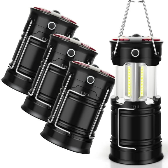 2 Pack Lantern Camping Essentials Light, Aertyole Led Flashlight for Power Outages, Tent Lights for Emergency, Survival Gear and Supplies for Hurricane, Rechargeable and Battery Powered Operated Lamp
