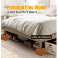 thumbnail image 3 of 3 Inch Pine Wood Furniture Risers For Beds, Sofas And More, 3 of 6